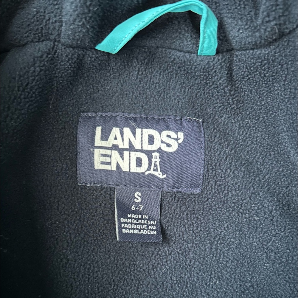 Lands End Kids Sise S 6/7 Duotone Blue Winter Jacket - Picture 3 of 3